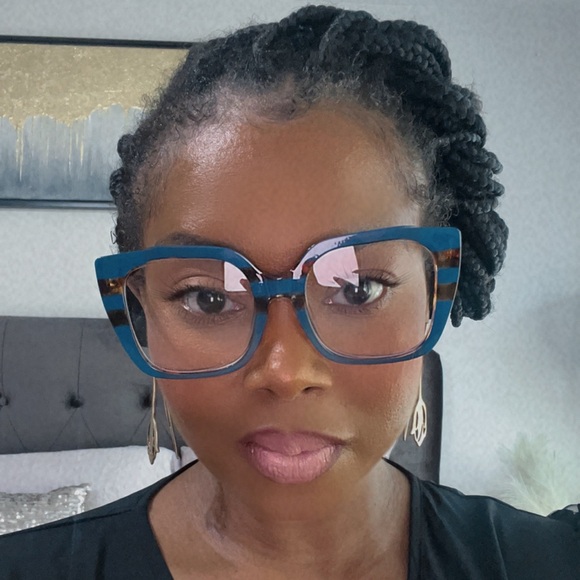 New Arrival Clear Frames “Square Biz” Blue & Tortoise - Picture 8 of 8